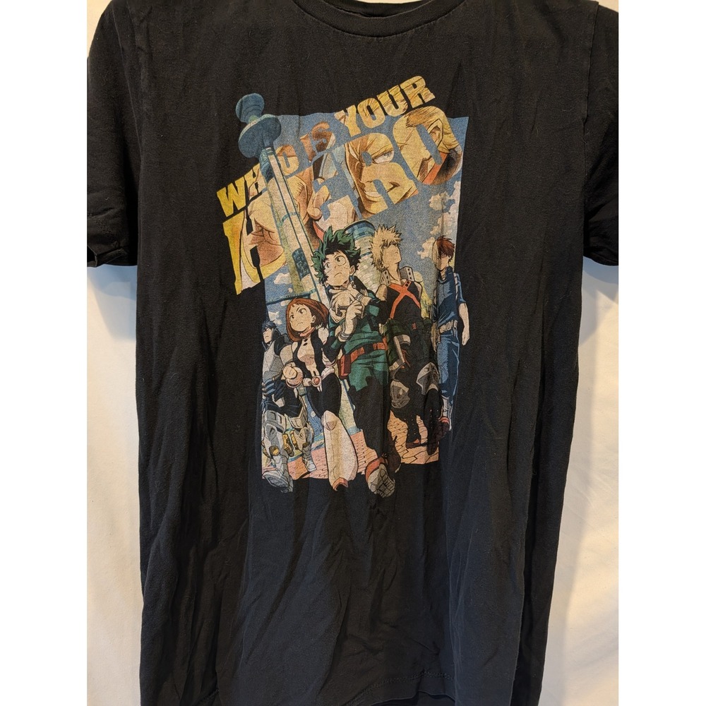My Hero Academia Who Is Your Hero Graphic Tee Black Mens Anime T-Shirt